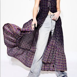 Free People Plaid City Maxi Top